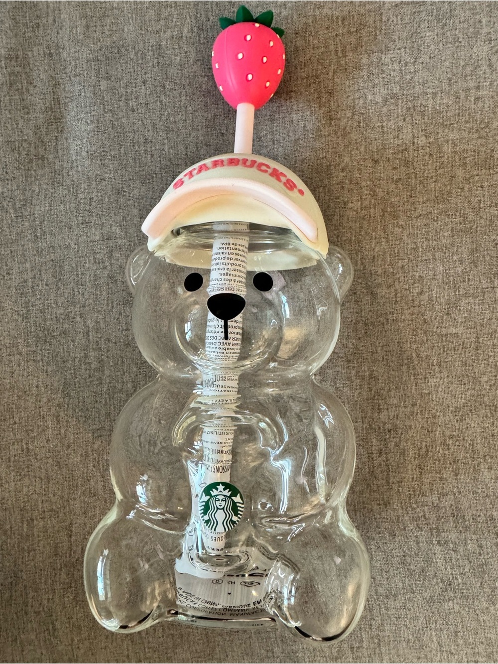 Starbucks  limited Bear Tumbler with Pink Strawberry Straw NWT